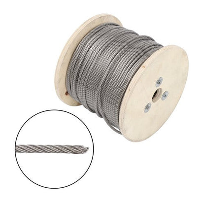 3/16In 7x19 T304 Stainless Steel Cable 500FT Wire Rope 3700lb Fracture Strength