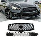Front Upper Lower Grille Grill Assembly for 2014-2017 for Infiniti Q50 Sport
