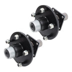 2PC Pre-Assembled 5 x 5.5" Trailer Hub Kit & Flange #84 Spindle With Bearing Kit