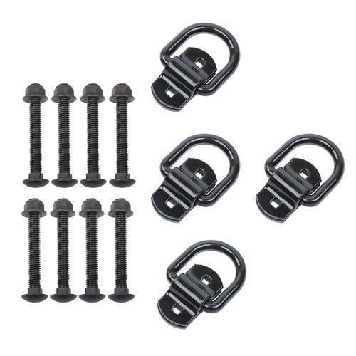 1/2" Heavy Duty Bolt-On Forged D Ring,12000Lbs Break Strength (Pack of 4) Black