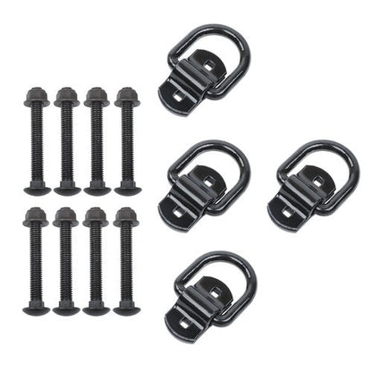 1/2" Heavy Duty Bolt-On Forged D Ring,12000Lbs Break Strength (Pack of 4) Black