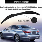 For 2014-2024 Infiniti Q50 M4 Style Rear Trunk Spoiler Wing Carbon Fiber Style