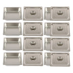 Restaurant Steam Table Pans 8 Pack 1/2 Size 4 Inch Deep Thickened with Lid