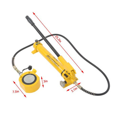 50T Low Profile Hydraulic Cylinder Jack Kit+CP-700 Manual Hydraulic Hand Pump