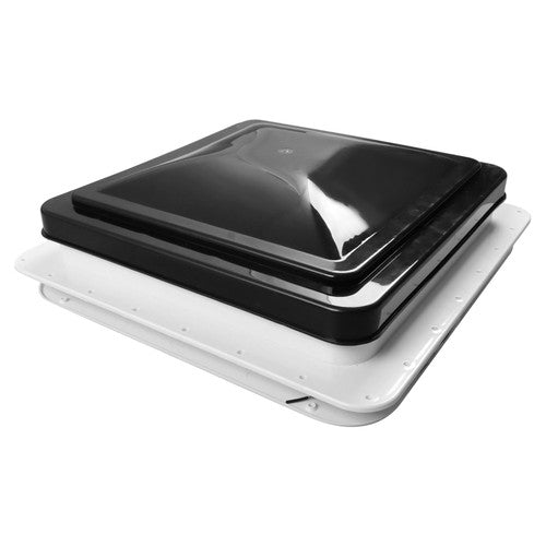 14" x 14" 12V Reversible FAN Kit RV Roof Vent For Camper Manual Lift Black Lid