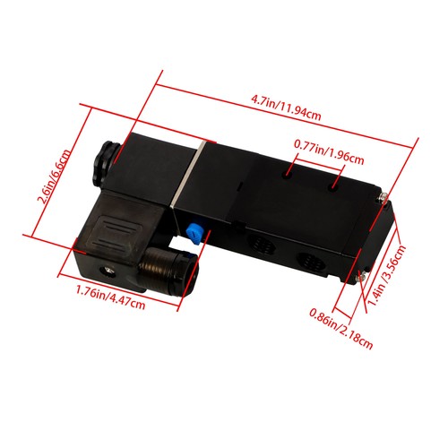 1/4" 5 Way 2 Position Namur Mount Directional Control Solenoid Air Valve 24V DC