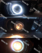 For 1999-2000 Honda Civic Clear Lens LED Halo Projector Fog Lights Lamps DRL