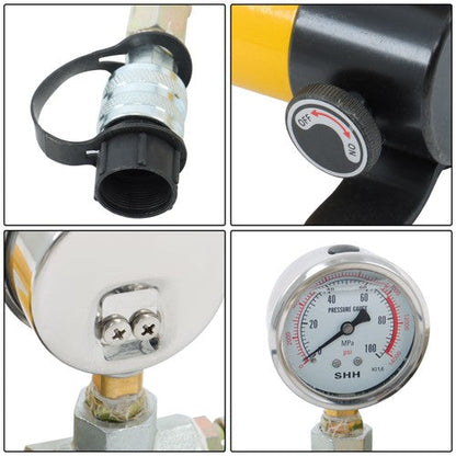 CP-180 Hydraulic Hand Pump 8500 PSI with Oil Gauge & Hand Operated Pump