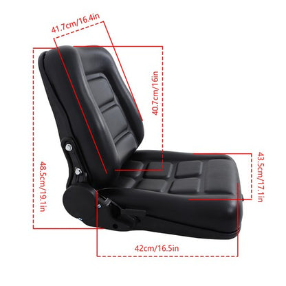 Universial Fold Seat  for Forklift Tractor with Adjustable Angle Back Slide New