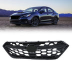 Gloss Black Plastic Honeycomb Front Bumper Upper Grille For Subaru WRX 2022-2024