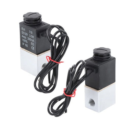 2PCS 1/4" Fast Response Electric Air Water Solenoid Valve 12V DC Normally Closed