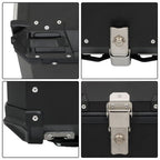 Black 45L Motorcycle Top Case Tail Box Thick Aluminum Hard Trunk With Backrest