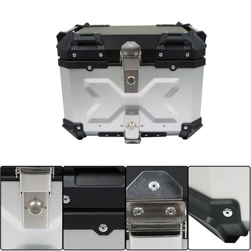 Motorcycle Aluminum Trunk Rear Top Case Luggage Tour Tail Tool Box Lock 45L NEW