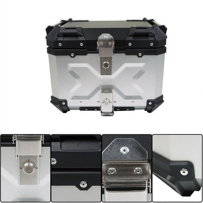 Motorcycle Aluminum Trunk Rear Top Case Luggage Tour Tail Tool Box Lock 45L NEW