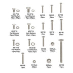 1600PCS of M6 M4 M5 Heavy Duty Nuts Flat and Bolts & Lock Washers Assortment Kit