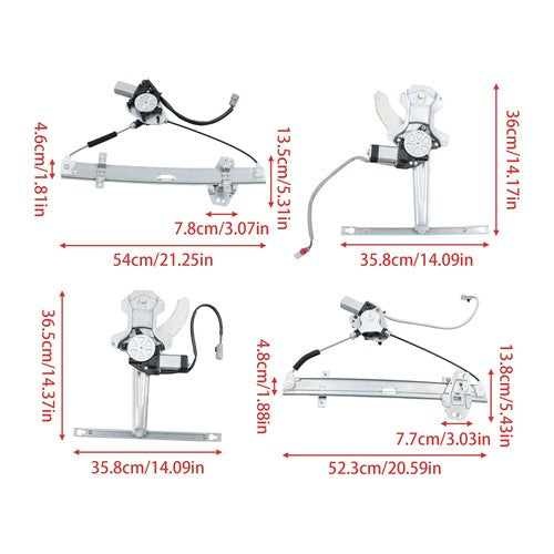 4Pcs For Honda Accord 1998-2002 Power Window Regulator Front & Rear w/Motor NEW