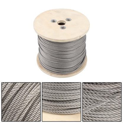3/16In 7x19 T304 Stainless Steel Cable 500FT Wire Rope 3700lb Fracture Strength