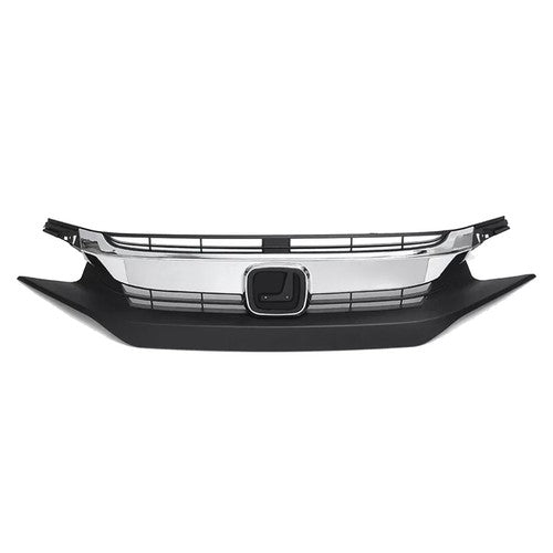 Front Bumper Upper Lower Grille Grill Chrome for 2016-2018 for Honda Civic