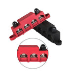 NEW 4 Post Busbar Bus Bar Power Distribution 12V 250A 3/8" Red and Black Pair