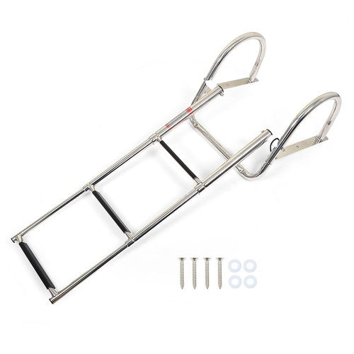 3 Steps Ladder Stainless Steel in-Board Telescoping For Marine Boat Yacht New