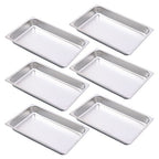 6 Pack 2.5 Inch Deep Full Size  Restaurant Steam Table Pans Without Lid