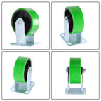 Polyurethane 1000Lbs 5"×2" Caster Wheels Green Straight Wheels Heavy Duty