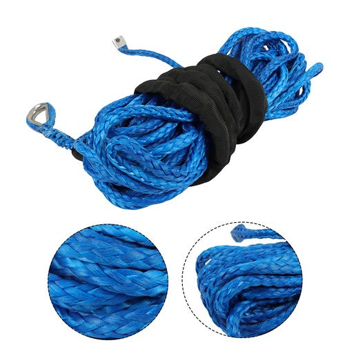 For ATV 5/16"x50' 12000LBS Blu Synthetic Winch Rope Line Recovery Cable