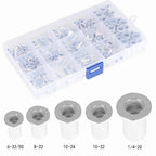 150 Pack Aluminum Rivet Nut Kit Rivnut Nutsert Standard Inch SAE Imperial