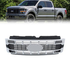 New Plastic Front Upper Bumper Grille Chrome Trim For Ford F250 XL/XLT 2023-2024