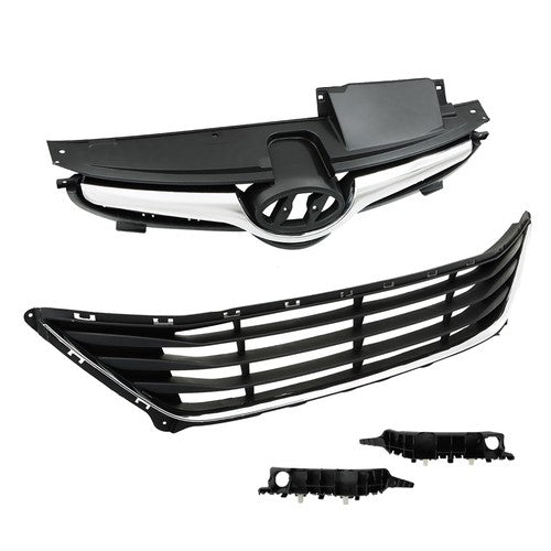 For Hyundai Elantra 2014-2016 Front Upper Lower Grilles And Bumper Brackets Set
