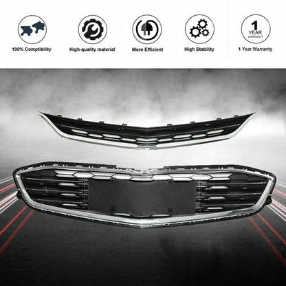New Honeycomb Grill Front Bumper Upper&Lower Grille For Chevy Malibu 2016-2018