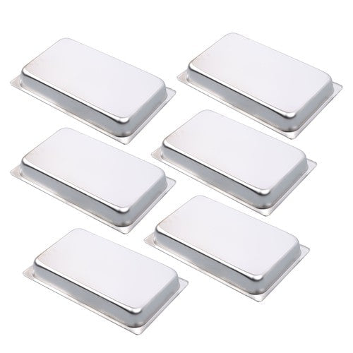 2.5 Inch Deep 6 Pack Full Size Restaurant Steam Table Pans Without Lid