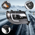 Halogen Headlights Fit For Toyota Tacoma 2005-2011 LED Tube Black Clear Lens