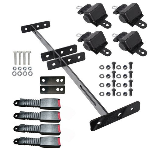 New 4 Retractable Seat Belts and Bracket Kit For EZGO Yamaha Club Car Golf Cart