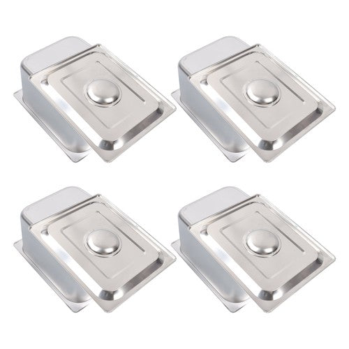 Restaurant Steam Table Pans 4 Pack 1/2 Size 6 Inch Deep Thickened with Lid