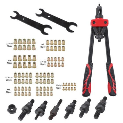 Rivet Nut Tool Kit,14" Rivnut Tool Kit with 100PCS Rivet Nuts,7 Metric Mandrels