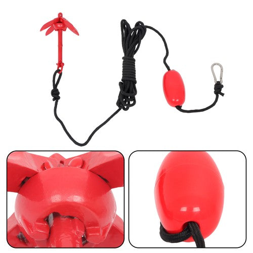 For PWC Canoe Jet Ski 2× New Marine Kayak Folding Anchor Kit 1.5Lb Red