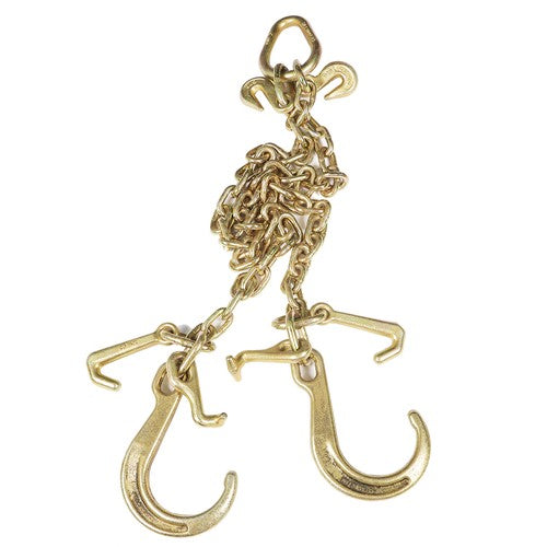 V-Chain Bridle w/8"Medium J Hooks,T- Hook&J-Hook w/ Grab Hooks 5/16''x3' G70