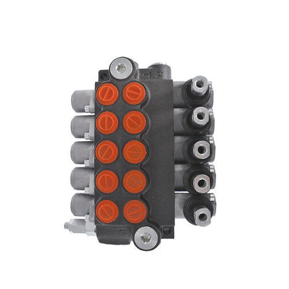 5 Spool 3625PSI Hydraulic Monoblock Double Acting Control Valve 11 GPM SAE Ports