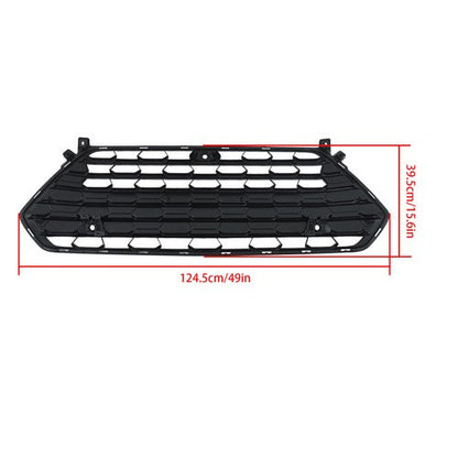 Gloss Black Plastic For Grand Highlander 2024 Front Lower Grill W/ Camera Holes