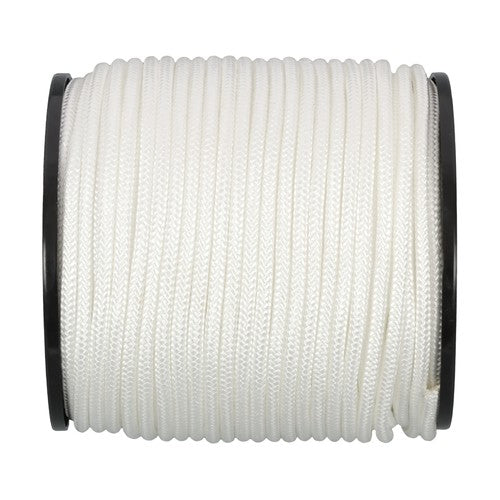1/4 Inch 250ft White Nylon Solid Braid Rope Abrasion Resistance High UV