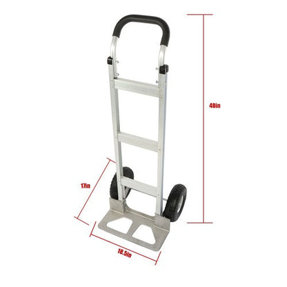 Aluminum 500Lbs Hand Truck  Trolley Dolly 14"×7-1/2" Diecast Nose Plate