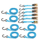 Ratchet Strap 6 Pcs+Polyester 566lbs Fracture Strength 1700lbs 1in*20ft S Hooks