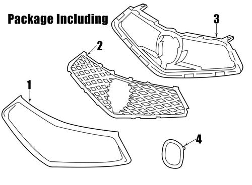 Front Bumper Chrome Grille Grill Assembly for 2018-2020 for Acura TLX