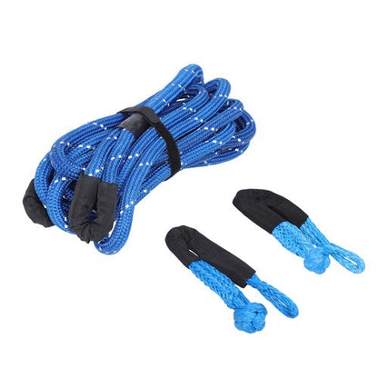 Kinetic Recovery Tow Rope 34000Lbs 1in x 30ft Blue with Soft Shackle for Truck