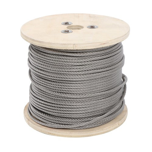 3/16In 7x19 T304 Stainless Steel Cable 500FT Wire Rope 3700lb Fracture Strength