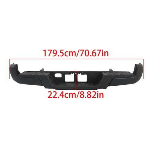 For Toyota Tacoma 2016-2023 Powdercoated Black Rear Step Bumper W/o Sensor Holes
