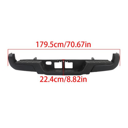 For Toyota Tacoma 2016-2023 Powdercoated Black Rear Step Bumper W/o Sensor Holes