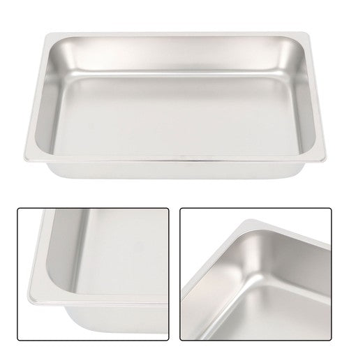 Restaurant Steam Table Pans 2 Pack Full Size 4 Inch Deep Thickened with Lid