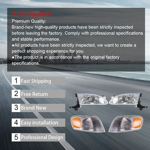 For Toyota Corolla 1998-2000 Corner Parking Signal Lights Headlights Combo Set